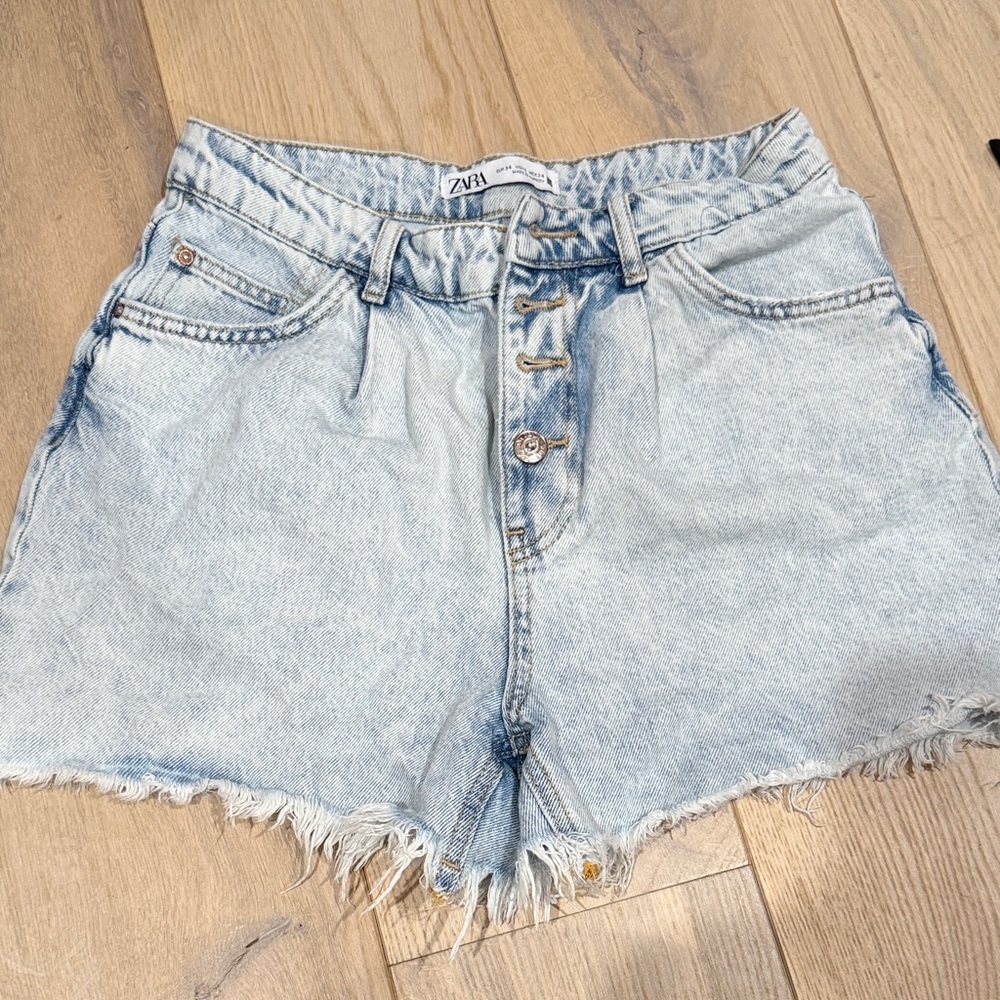 Zara Faded Blue Jean Shorts